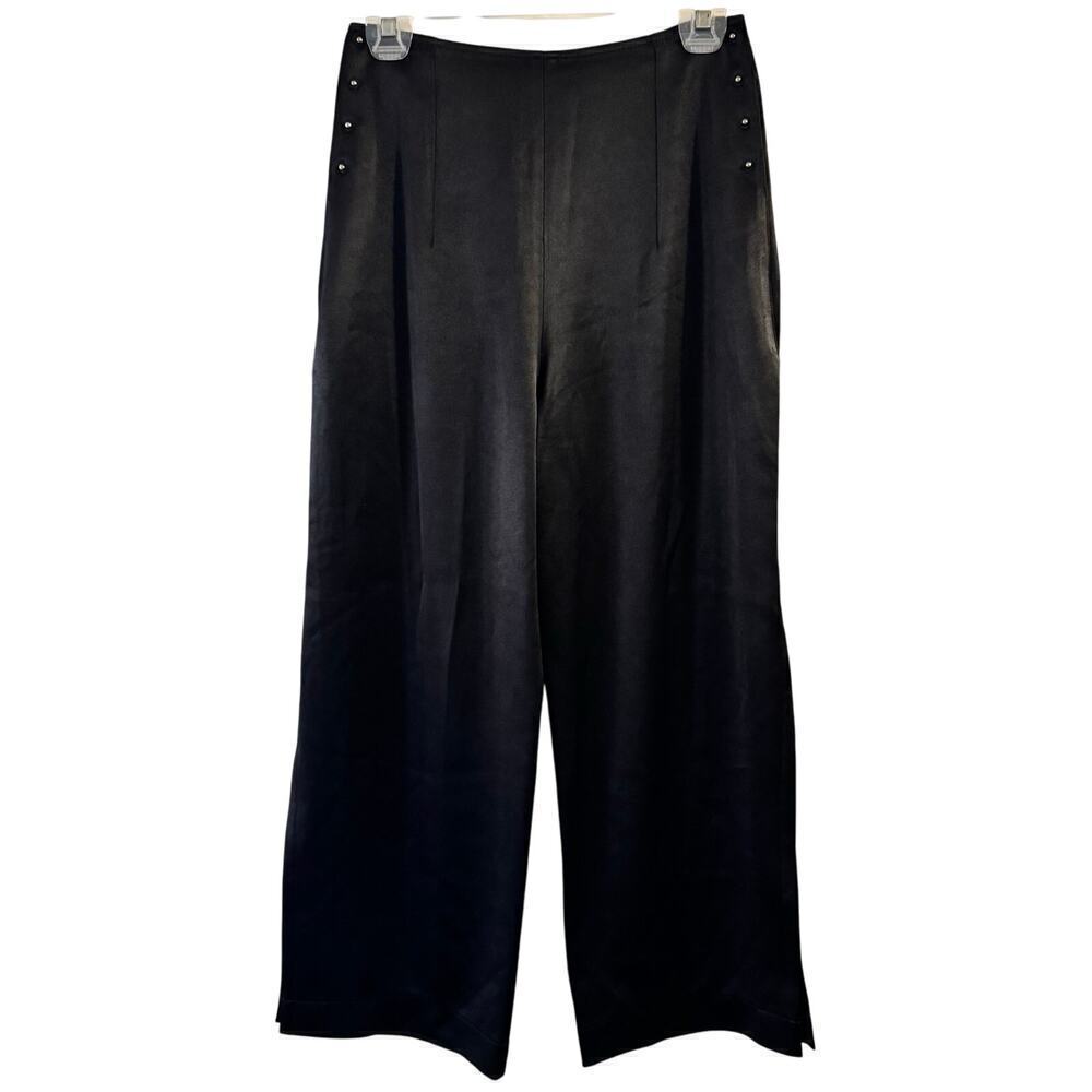 Derek Lam 10 Crosby Wide Leg High Rise Studded Women’s Pant Black Size 0